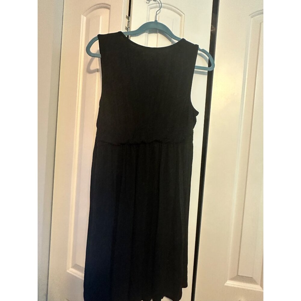 Soma Black‎ Sleeveless Wrap Dress Large Rayon/Spandex Blend Knee-Length Design - Picture 7 of 8